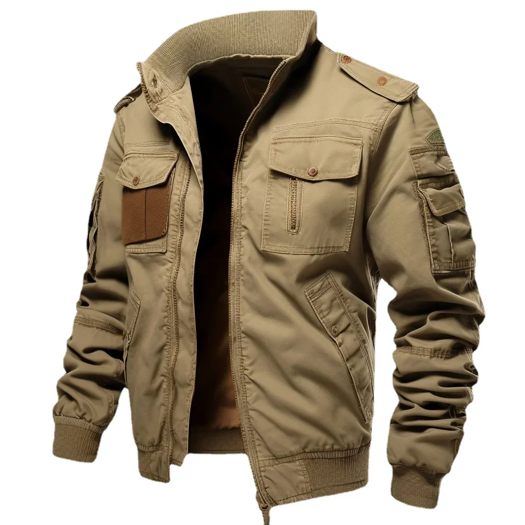 

Men's Vintage Military Cargo Jackets Cotton Army Bomber Jacket