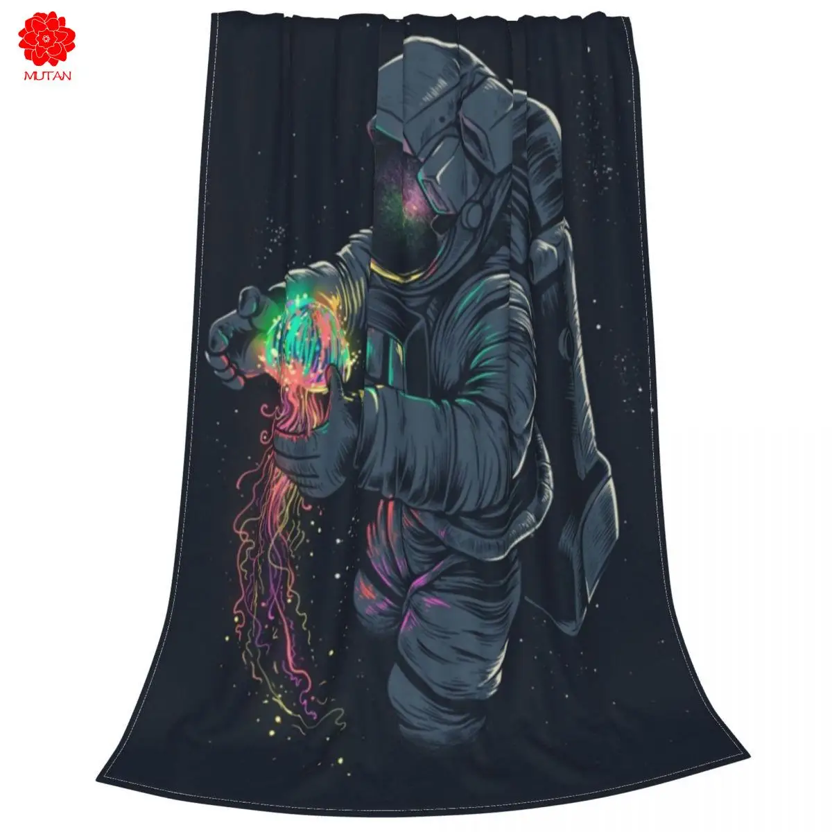 

Astronaut Blankets Velvet Autumn/Winter Space Lover Astronomy Portable Warm Throw Blanket for Sofa Couch Bedding Throws