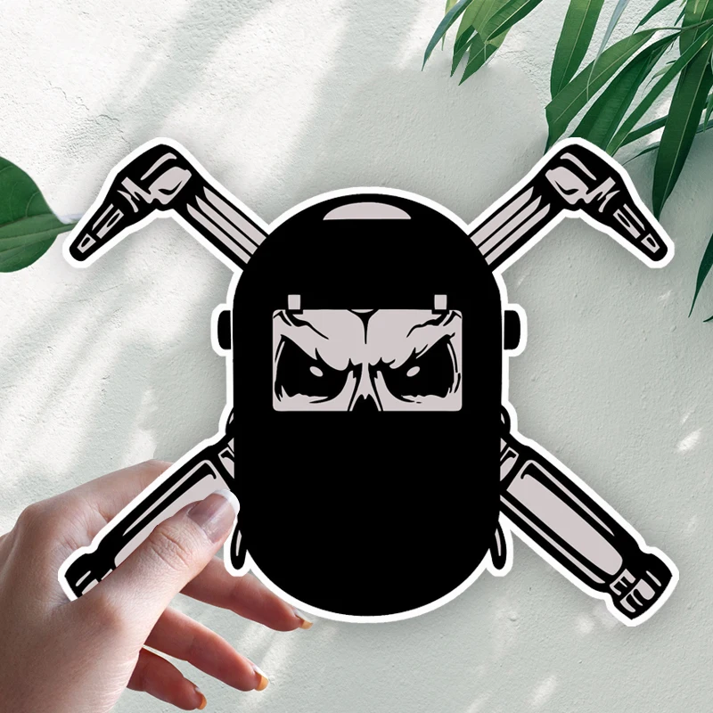 

Welder Skull Logo Sticker Car Motorcycle Vinyl Decal Waterproof Windshield Auto Accessories #S90309