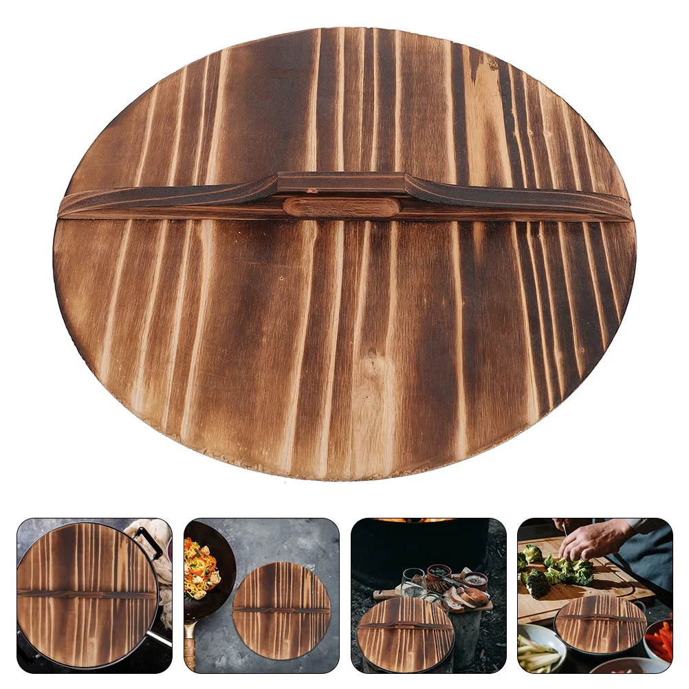 

Wooden Pot Lid Wok Cover Household Accessories Protection Kitchen Handmade Cookware