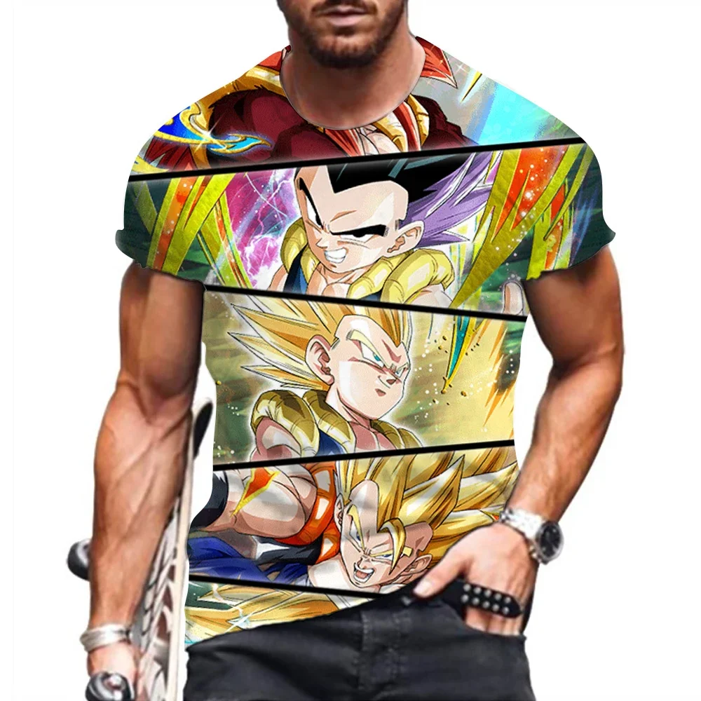Мужская футболка с коротким рукавом Goku летняя большого размера круглым вырезом и
