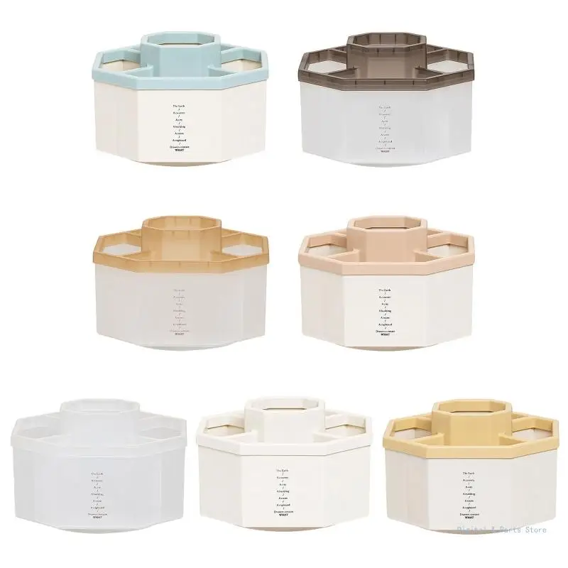 

M17F Art Supply Rotating Pencil Holder 5 Compartments Desktop Storage for C