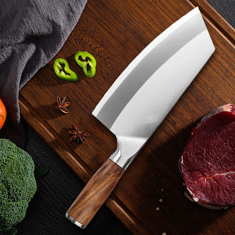 

Cleaver Knife Kitchen Chef Knife Stainless Steel Razor Sharp Slicing Knives Meat Chopping Knife Wood Handle Chinese Butche Knife