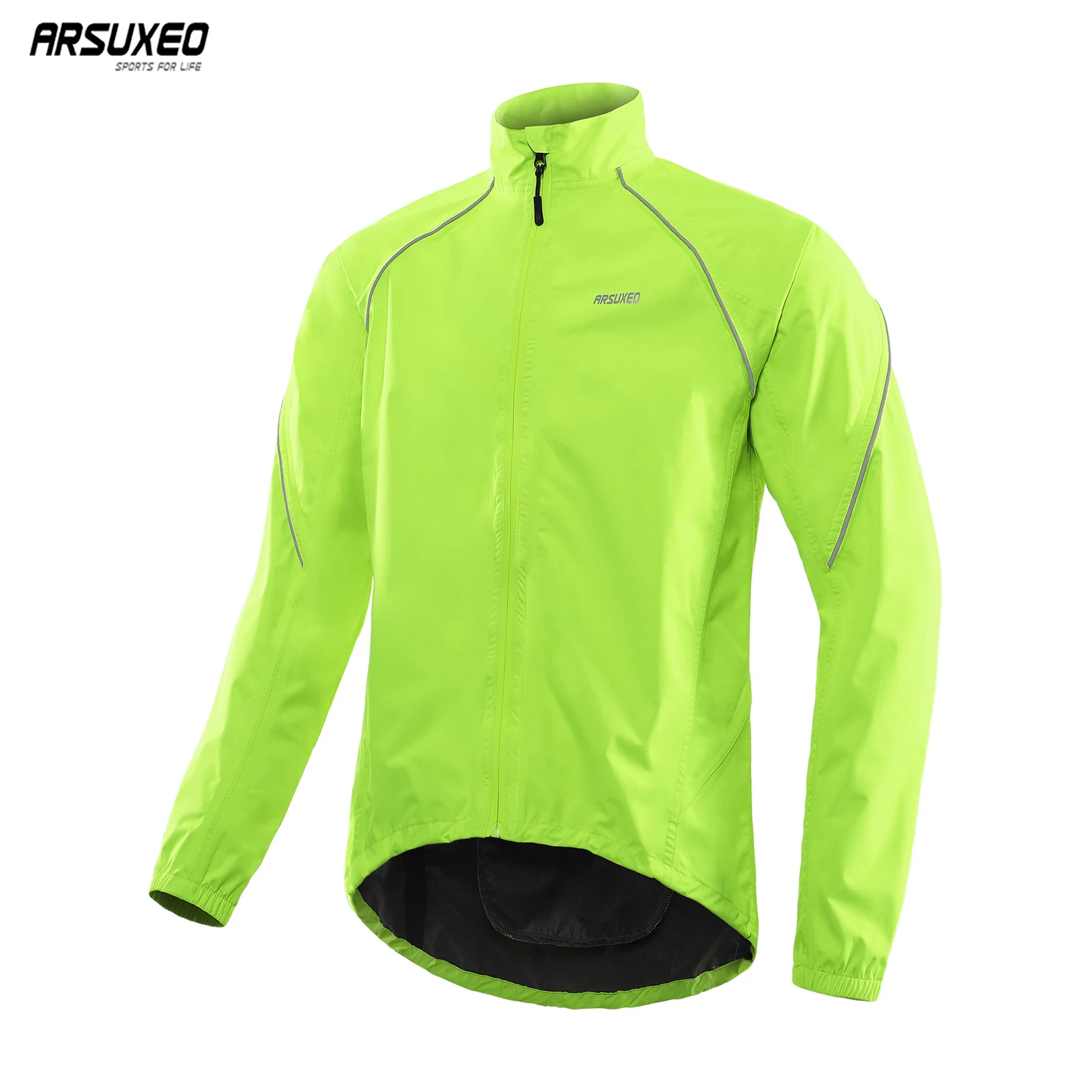 

ARSUXEO мужская куртка Winbreaker велосипедная одежда водонепроницаемый велосипедный дождевик светоотражающий дышащий для спорта на открытом воз...