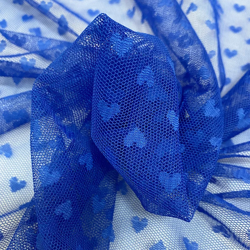 Тюлевая ткань с вышивкой в виде сердца кружевной сетчатый материал для женского