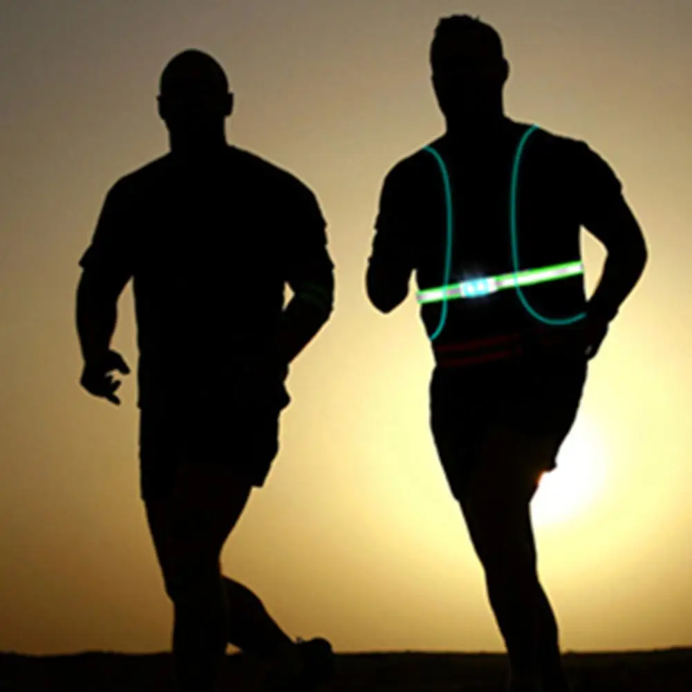 

X Shape Safety Vest Usb Rechargeable Night Running Cycling Riding Outdoor Activities Led Lights