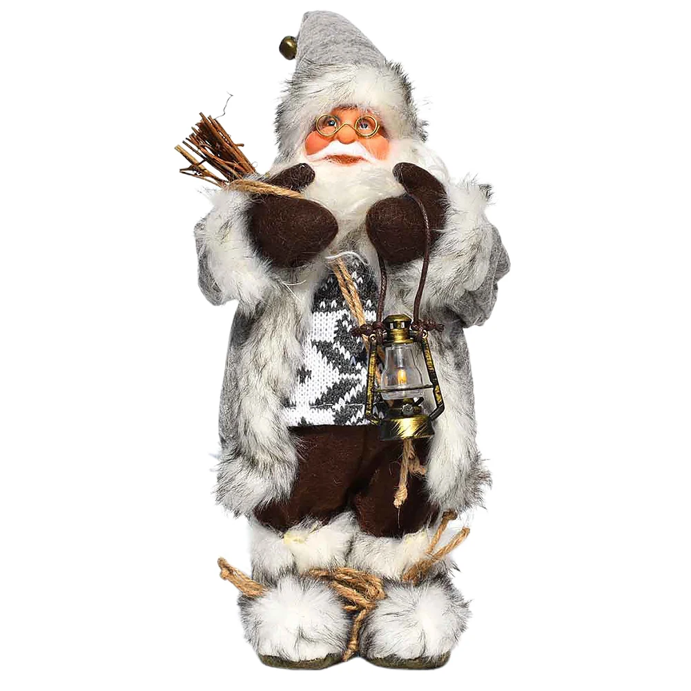 

Santa Claus Figurine Festival Present Medium Size Christmas Decoration Craft Kids Gift Home Office Doll Toy Standing Tabletop