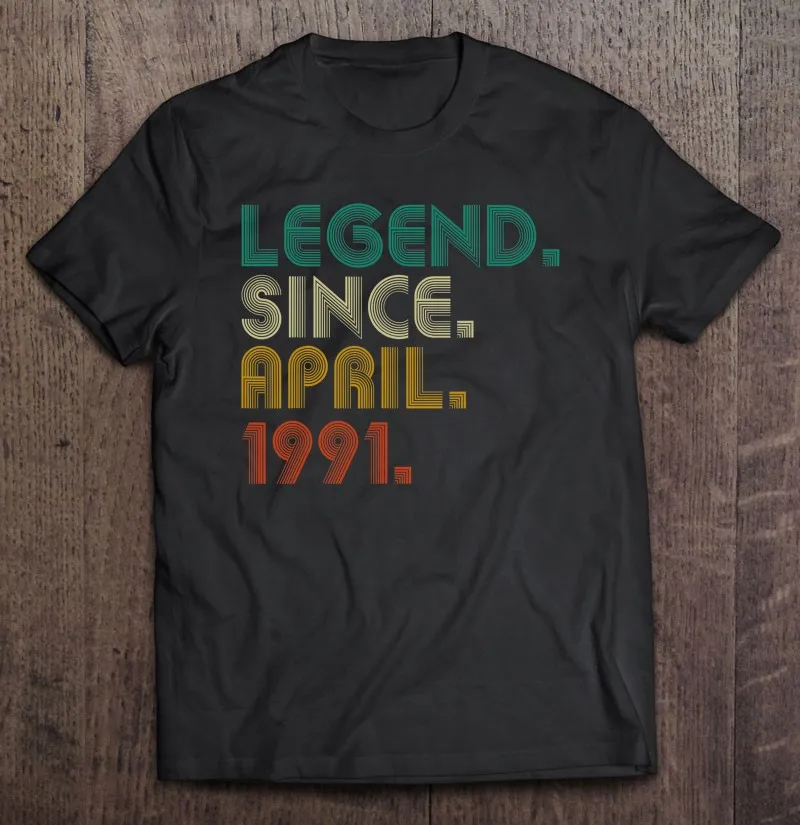 

Футболка мужская Винтажная с надписью «Легенда с апреля 1991 года» на 30 лет