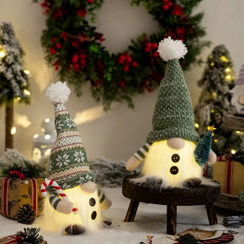 30 см Рождественский гном безликая кукла со светодиодной подсветкой зеленый