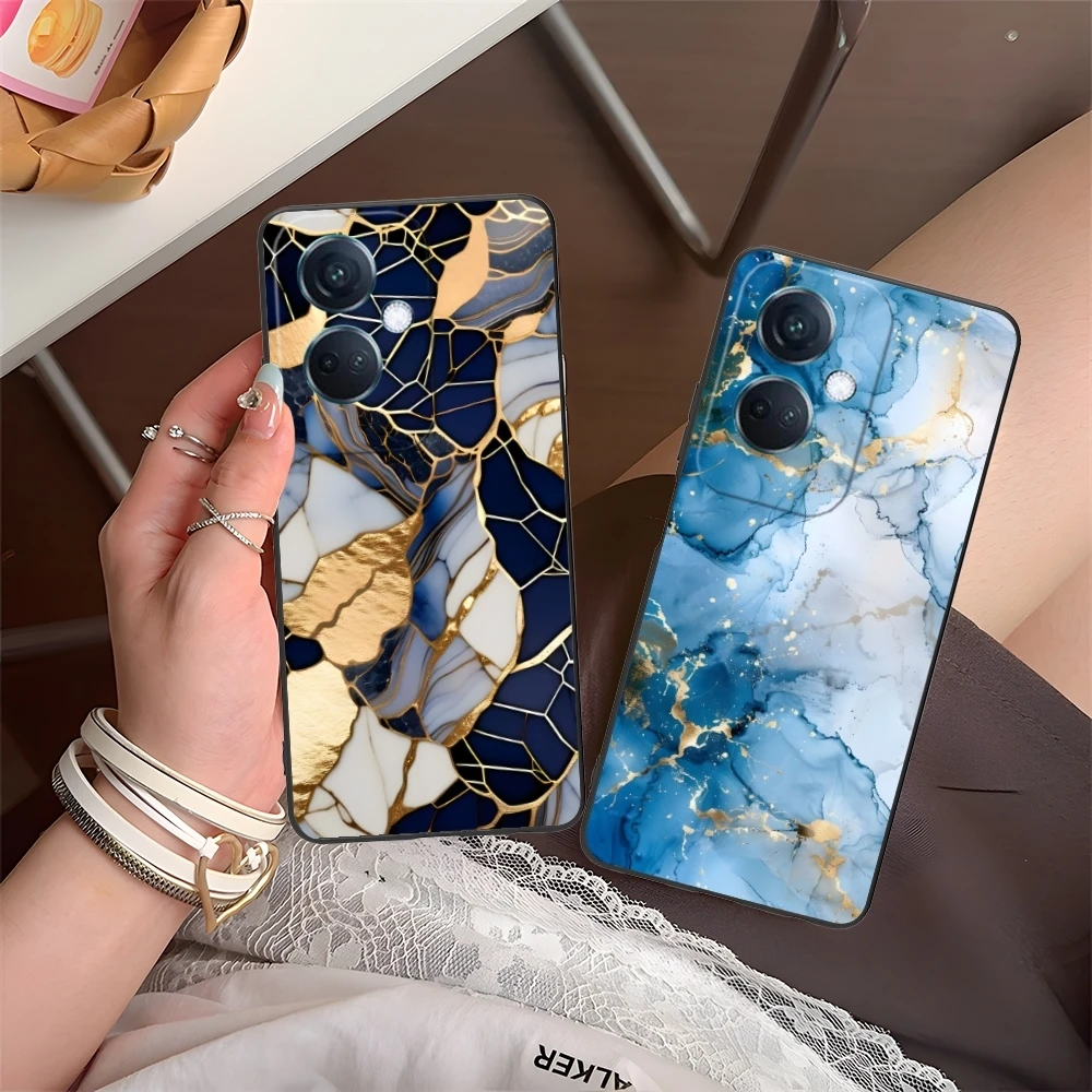 Luxury Golden Stone Mobile Cell Phone Case for OPPO Find X5 X3 X2 A93 Reno 8 7 Pro A74 A72 A53 Black Soft Cover Shell