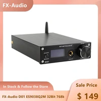 fx audio d01 usb dac headphones amplifier bluetooth 5 0 es9038q2m 32bit 768khz dsd512 xu208 amplifier line out audio decoder