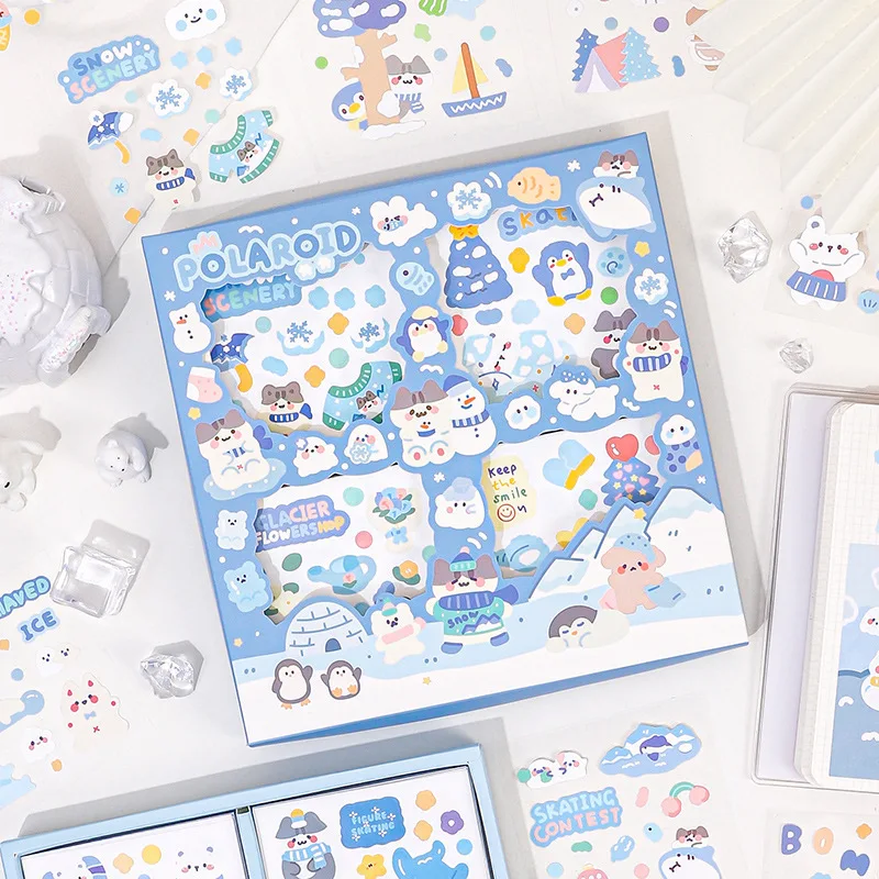 

MOHAMM 100 PCS Cute Animals Adventure Stickers for Creative Scenes Scrapbooking Journaling DIY Material