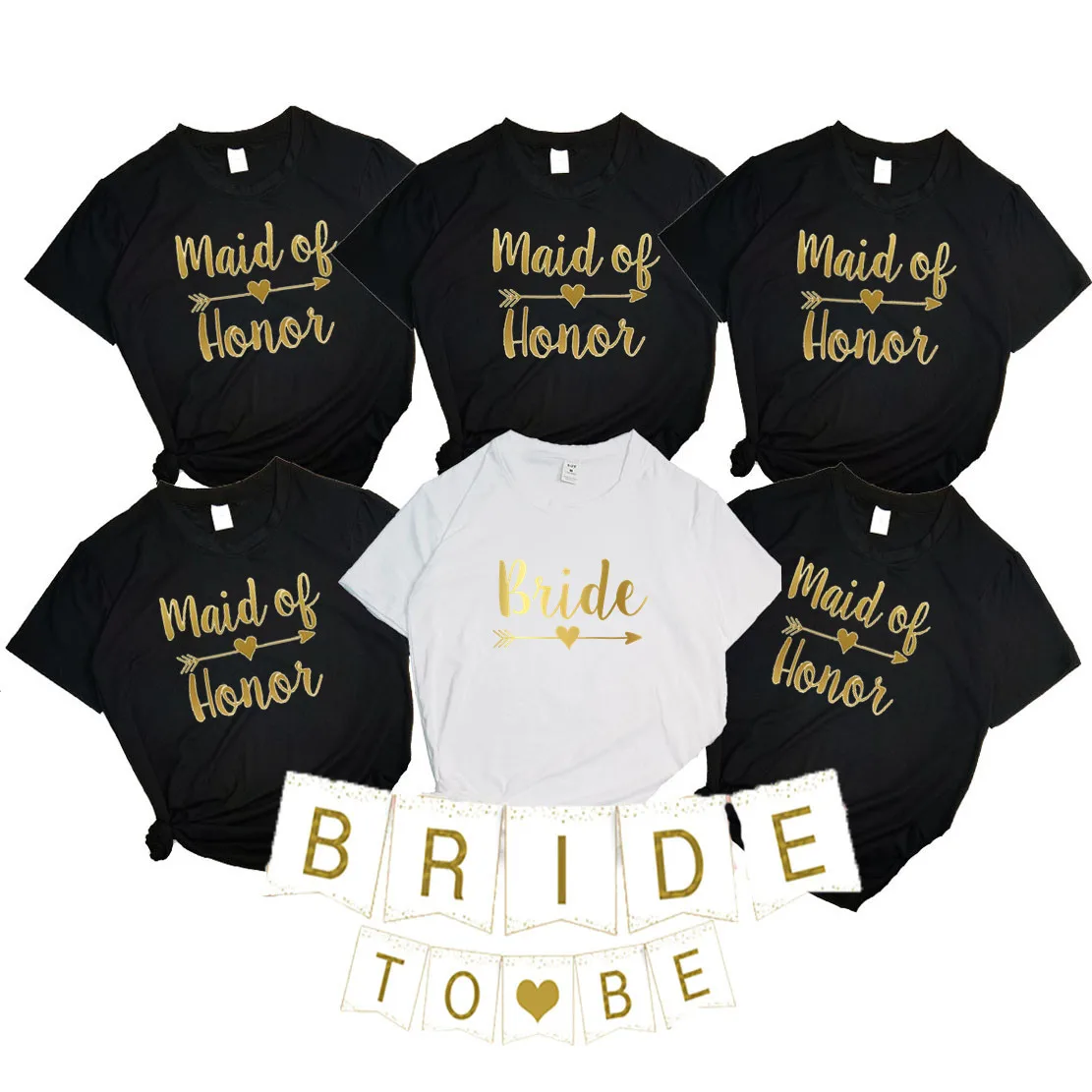 

Maid Of Honor Party Team Bride To Be Squad Bachelorette T-shirts Girl vfj Hen Party Tops Tee Lady Birde To Be Clothes