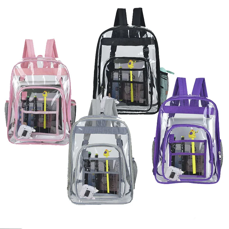 Transparent PVC Set Bag Waterproof Backpack Unisex Large Capacity Backpack Solid Clear Backpack Couple Fashion Bagback Designer