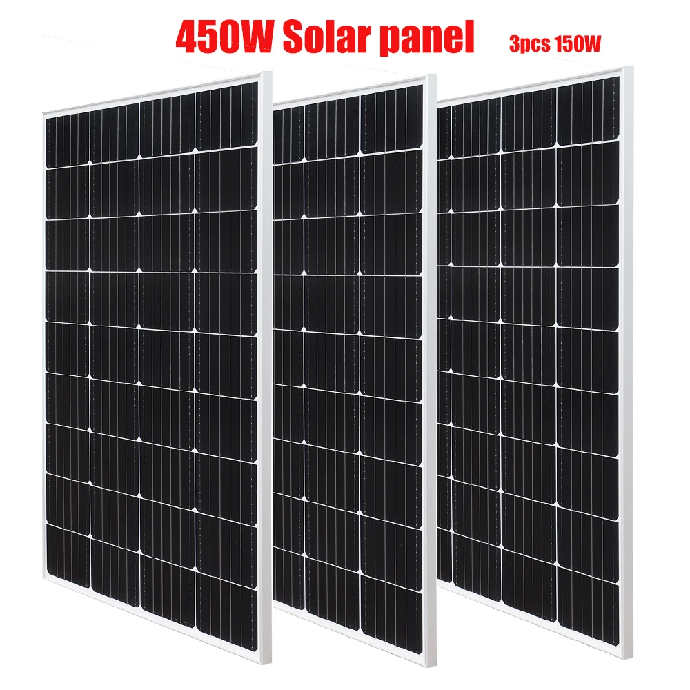 

Solar Panel Kit 150W 19.8V Monocrystalline Off Grid for RV Boat Shed Farm Home House Rooftop Residential Commercial 1 - 3 Pieces