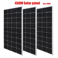 450W 300W 150W Tempered Glass Solar Panel Kit 19.8V 150W Aluminum Frame Rigid Glass Windproof Anti-snow Anti-hail PV Panels
