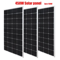 450w 300w 150w tempered glass solar panel kit 19 8v 150w aluminum frame rigid glass windproof anti snow anti hail pv panels