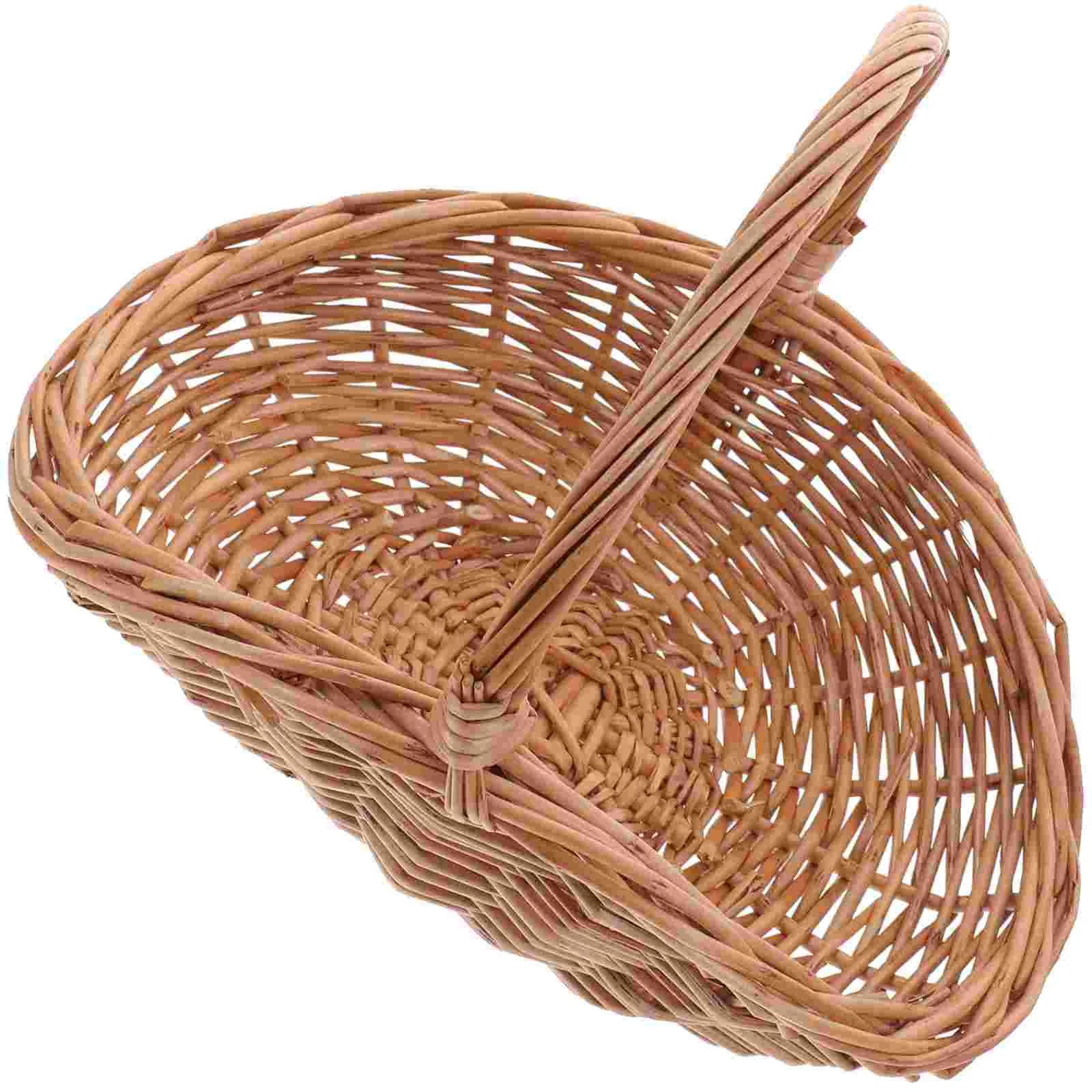 

Picnic Basket Camping Delicate Grocery Handheld Fruit Container Storage Portable Hand-made Durable Plastic