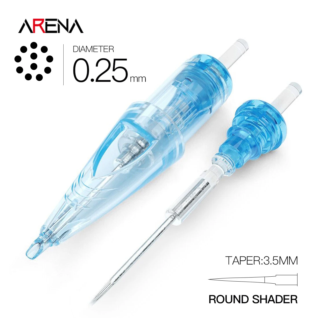 

Картридж с иглой для татуировок WJX, Круглый шейдер (RS) #08, коробка с 20 диаметром, 0,25 мм, конус 3,5 мм, товары для перманентного макияжа и татуировок