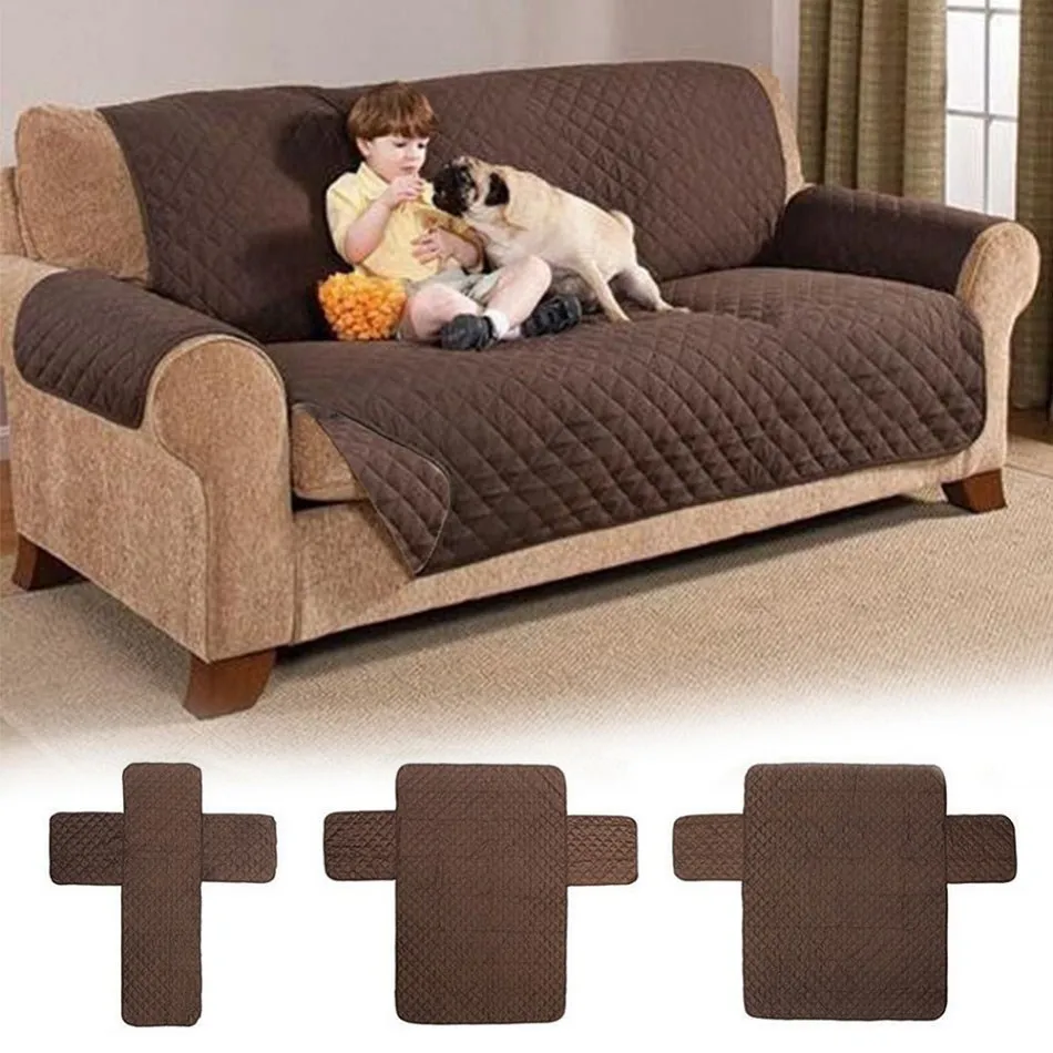 

Quilted Couch Sofa Cover Soild Color Armchairs Chair Covers Pet Kid Living Room Furniture Protector Slipcover for Bedroom Home