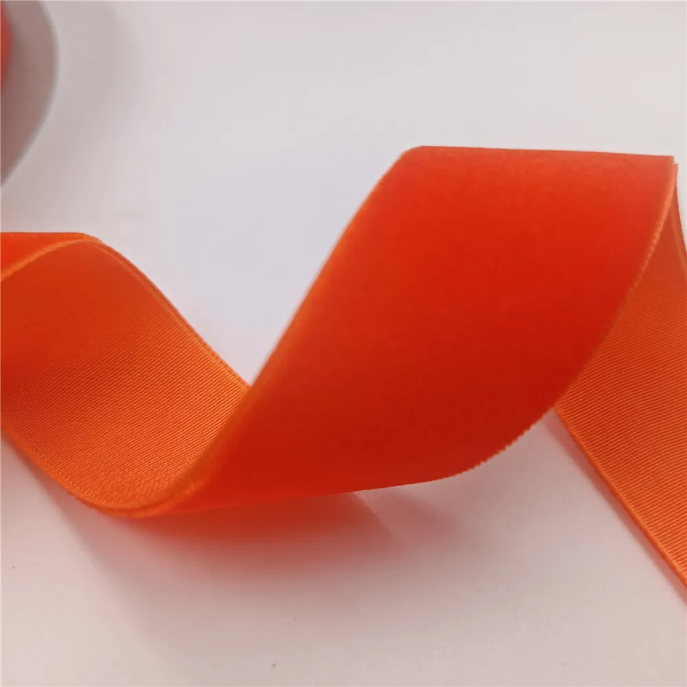 25 мм 3/5/25 ярдов односторонняя Оранжевая Бархатная лента нейлоновая для ручной
