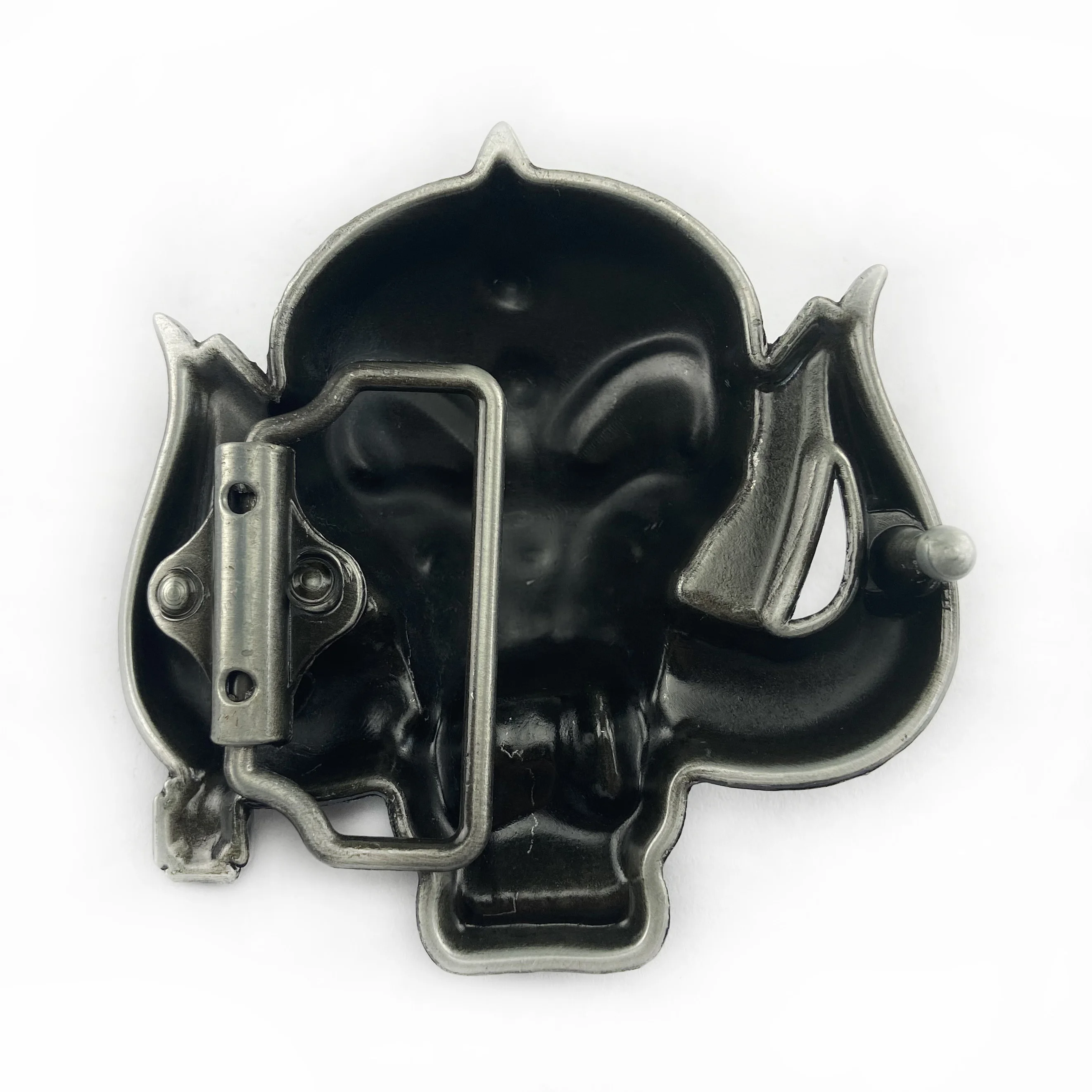 Застежка для ремня "Моторный череп" из сплава цинка с ретро-дизайном и покрытием из олова 02755, подходит для ремней шириной 4 см.