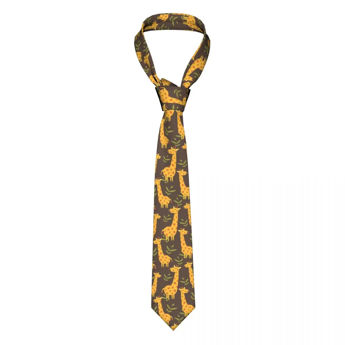 

Giraffes Leaves Colorful Pattern Unisex Necktie Skinny Polyester 8 cm Classic Neck Tie for Men Accessories Cravat Wedding Office