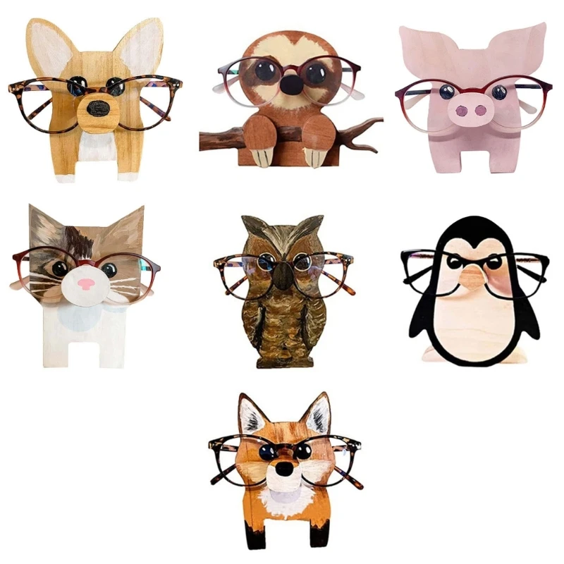 

Wooden Animal Eyeglass Holder Glasses Shelf Home Decor New Year Christmas Gift