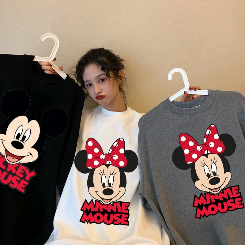 

Summer Women T-shirts Disney Cartoon Mickey Tshirt Tops Oversized Ulzzang Hip Hop Streetwear Harajuku Short Sleeve Tshirt