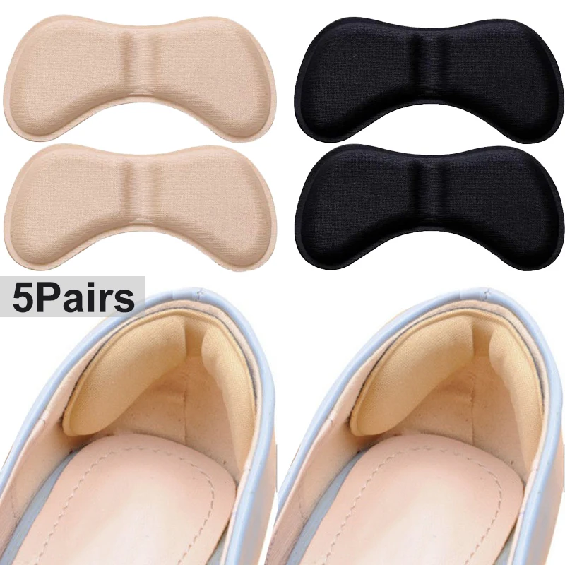 5 Pairs Heel Insoles Patch Pain Relief Anti-wear Cushion Pads Feet Care Heel Protector Adhesive Back Sticker Shoes Insert Insole
