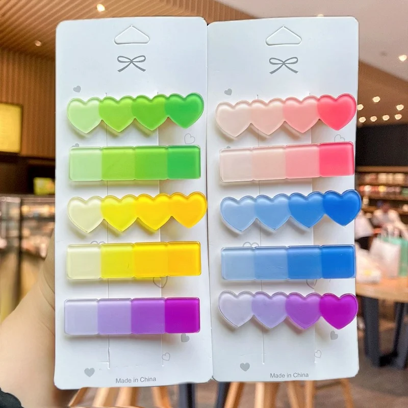 

Новинка Женская градиентная акриловая заколка для волос в Корейском стиле однотонная женская Милая заколка для волос аксессуары для волос ...