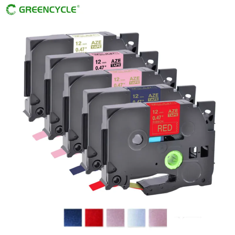 Атласная лента GREENCYCLE 12 мм для brother RW34 RN34 R234 RE34 RE31 этикеток совместимая с