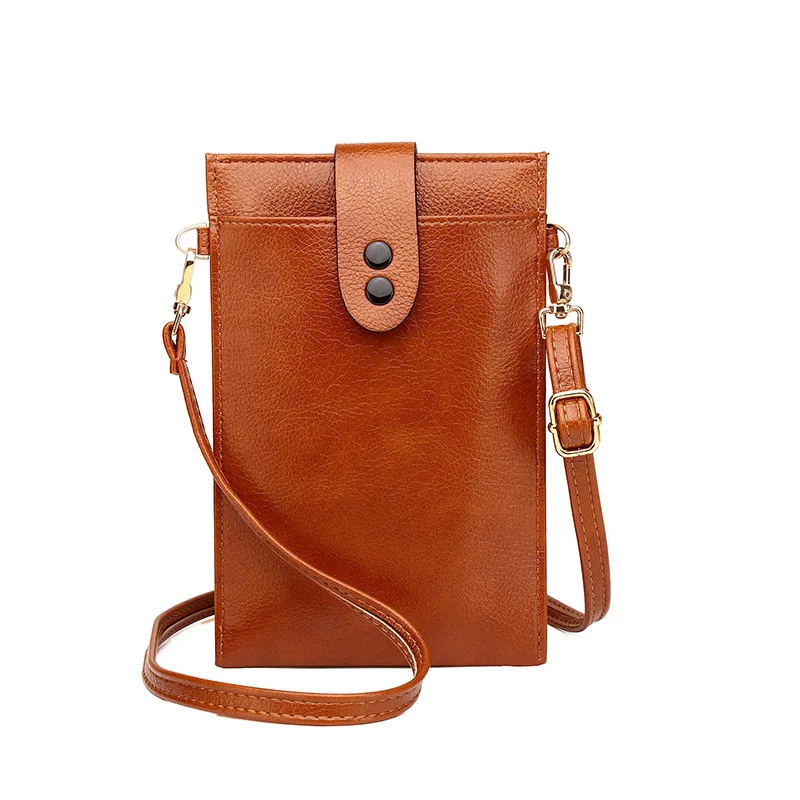 

New arrive lady mini cross body vertical shoulder bag Retro simple casual zipper purse mobile phone bag pouch