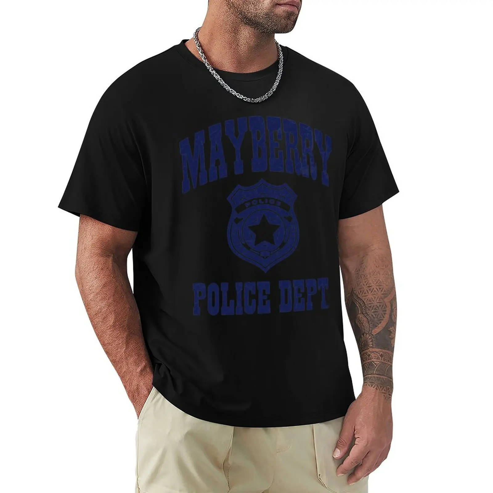 Фото Футболка Mayberry Police Dept, минималистичная, однотонная, с круглым вырезом. №1