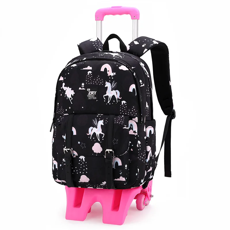 Trolley Children school bags for Girls wheeled Detachable Backpack Kids travel luggage book bag Schoolbag Mochilas Escolares