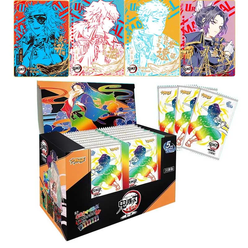 

New Demon Slayer Bright Rainbow Collect Cards Booster Box Rare LR SSP SP Anime Playing Game Table Toys for Children Family Gift