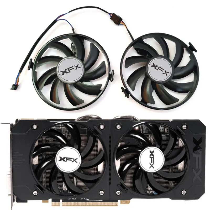 

NEW 1LOT FDC10U12S9-C FY09010H12LPB R9 370 GPU Fan，For XFX R9 380 370 X、R7 350 360 370、RX 460 560 Graphics card cooling fan