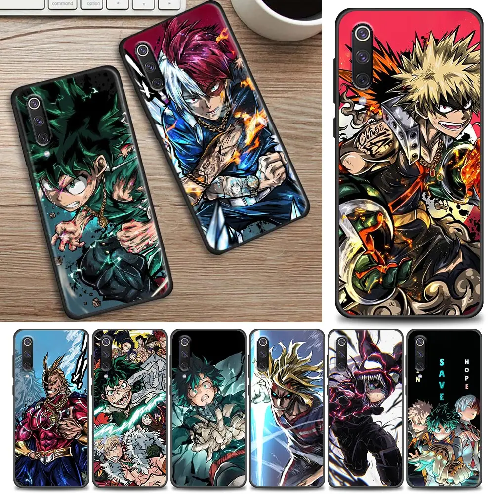 

My Hero Academia Anime Phone Shell for Xiaomi Mi A2 8 9 SE 9T 10 10T 10S CC9 E Note 10 Lite Pro 5G Soft Black Case Cover Fundas