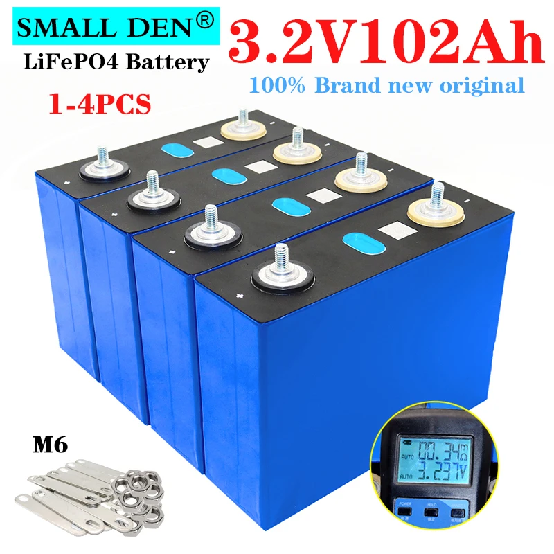 

NEW 3.2V 102Ah Lifepo4 rechargeable battery 3C Lithium Iron Phosphate DIY12v 24v Solar storage Electric car RV Inverter Tax Free
