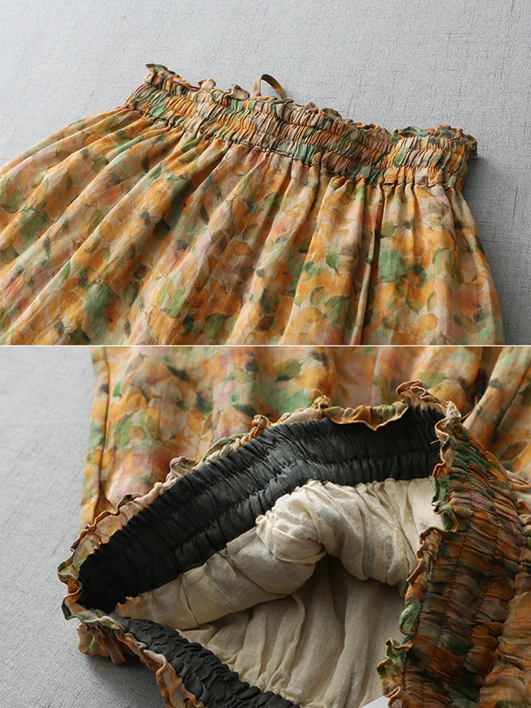 Винтажные женские брюки-фонарики в этническом стиле новинка 2024 большие