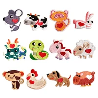 iron on animal patches for clothing zodiac signs badges stripe stickers for kids embroidered patches for the coat diy appliques
