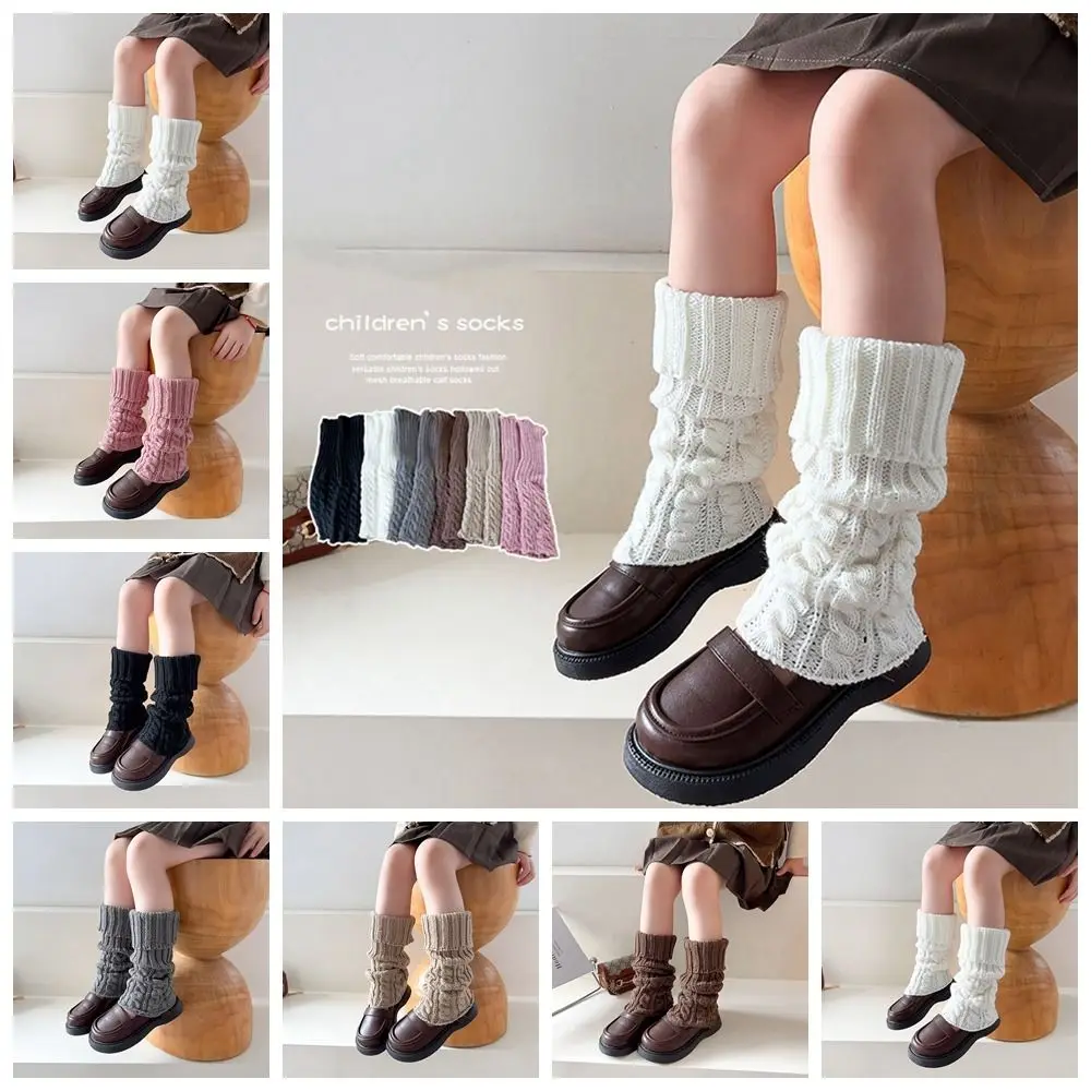 

JK Children's Twist Leg Warmers Fashion Balletcore Harajuku Knitted Leg Cover Japanese Style Woolen Ballet Guards Socks Girls
