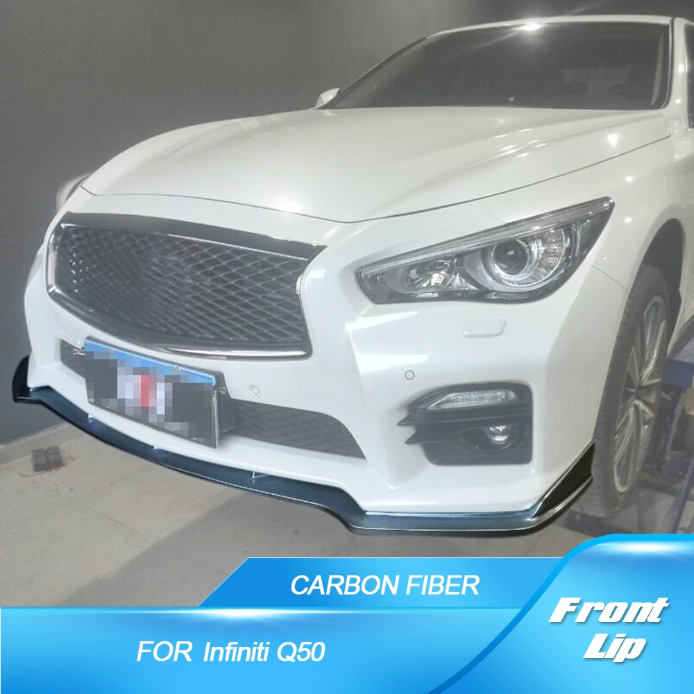 Черный диффузор для переднего бампера из ПУ Infiniti Q50 спортивный Бампер 2014 2015 2016