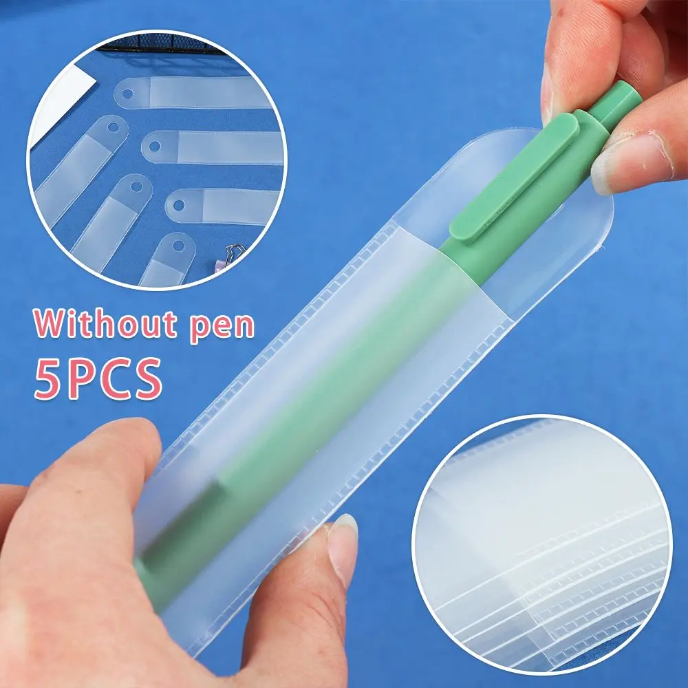 

5PCS Business Affairs Solid Color Frosted Glossy Translucent Plastic Pencil Bag Pen Pouch