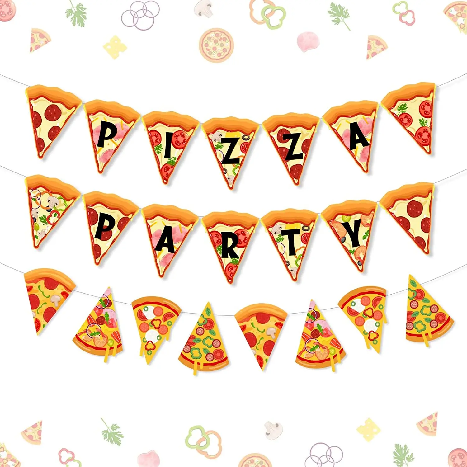 

Cheereveal Pizza Party Banner Pizza Party Time Pennant Banner for Pizza Theme Birthday Party Baby Shower Decorations Supplies