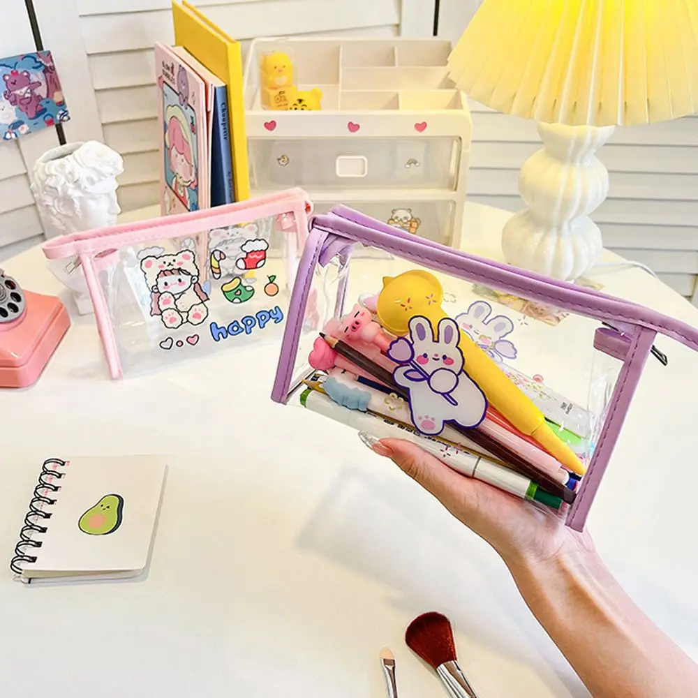 

Bag Bear Pencil Case Large-capacity Toiletries Organizer Waterproof Makeup Bag Women Cosmetic Bag Korean Storage Bag