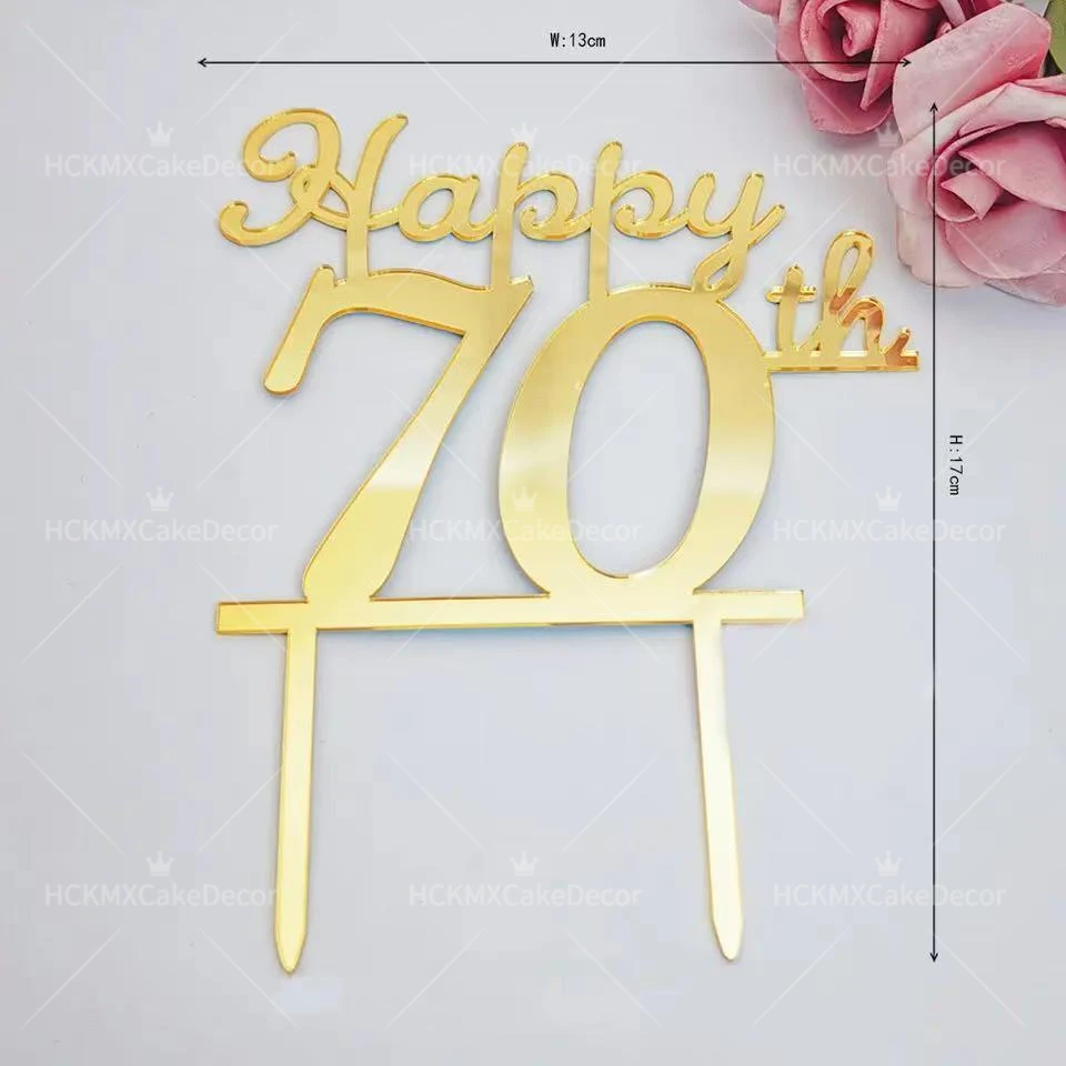 

Золотой акриловый топпер для торта 18/21/30/40/50/60/70 лет