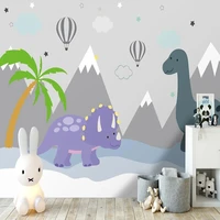 custom 3d wall mural nordic hand painted cartoon dinosaur mountain wallpaper childrens room background wall paper 3d home decor
