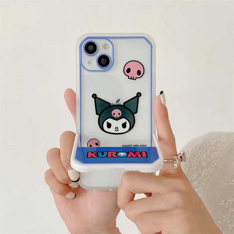 

Чехол для телефона с аниме Kuromi Kitty для IPhone 11 12 13 Pro Max, прозрачный чехол 12 13 Mini 6 7 8 Plus X XR XS MAX, мультяшный мягкий чехол