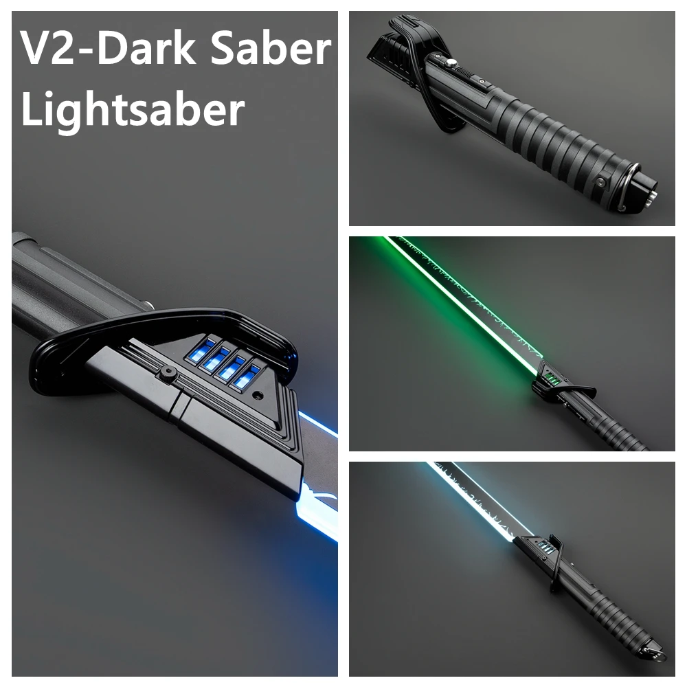 Световой меч точный Xenopixel Darksaber Metel Hilt, лазерный тяжелый дуэлированный чувствительный плавный поворот, бесконечный, с изменением цвета, 34 цвета